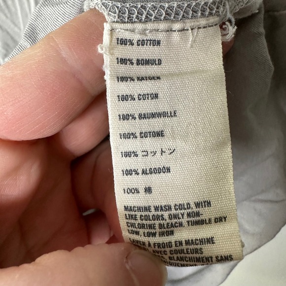 Y2K Abercrombie Fitch Shirt Women Small Gray Short Sleeve Deep V Neck Hood FLAW - Picture 5 of 8